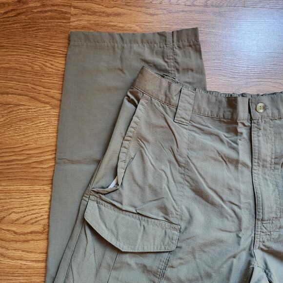 Columbia PFG Pants Mens Size 32 Fishing Gear 100% Nylon Green Zip-Off Leg - Picture 2 of 13